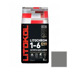 Затирка цементная Litokol Litochrom 1-6 Evo LE.110 стальная серая 5 кг