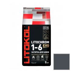 Затирка цементная Litokol Litochrom 1-6 Evo LE.140 мокрый асфальт 5 кг