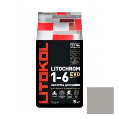 Затирка цементная Litokol Litochrom 1-6 Evo LE.125 дымчатая серая 5 кг