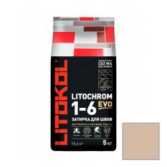 Затирка цементная Litokol Litochrom 1-6 Evo LE.225 бежевая 5 кг