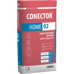 Клей для плитки Dauer (Дауэр) Оптимум Conector Home 02 серый зимний (класс С0 T) 40 кг