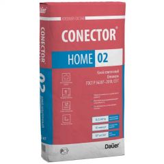 Клей для плитки Dauer (Дауэр) Оптимум Conector Home 02 серый (класс С0 T) 25 кг