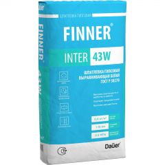 Шпатлевка гипсовая Dauer (Дауэр) Finner Inter 43 W выравнивающая белая 20 кг