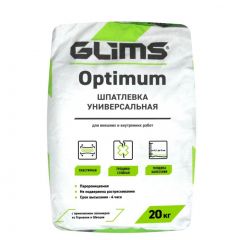 Шпатлевка цементная Glims Optimum универсальная 20 кг