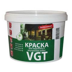 Краска VGT Белоснежная для наружных и внутренних работ 15 кг
