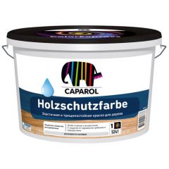 Краска водно-дисперсионная Caparol Holzschutzfarbe для дерева эластичная трещиностойкая шелковисто-матовая база 1 белая 2,5 л