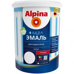 Эмаль акриловая Alpina Аква для радиаторов глянцевая белая 0,9 л