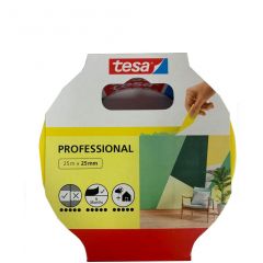 Лента малярная Tesa Professional для чётких краёв 25 мм х 25 м желтая (56270)