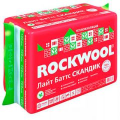 Базальтовая вата Rockwool Лайт Баттс Скандик 800х600х100 мм 6 шт (35 кг/м3; 0,288 м3; 2,88 м2)