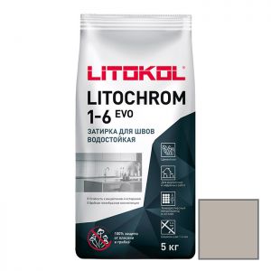 Затирка цементная Litokol Litochrom 1-6 Evo LE.120 жемчужно-серая 5 кг