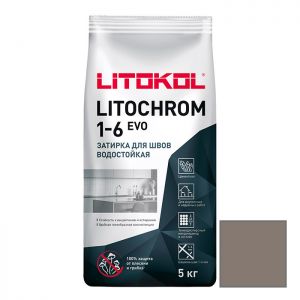 Затирка цементная Litokol Litochrom 1-6 Evo LE.130 серая 5 кг