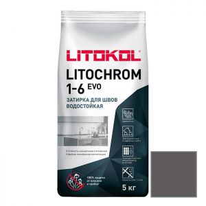 Затирка цементная Litokol Litochrom 1-6 Evo LE.135 антрацит 5 кг