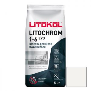 Затирка цементная Litokol Litochrom 1-6 Evo LE.200 белая 5 кг