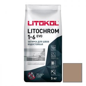 Затирка цементная Litokol Litochrom 1-6 Evo LE.235 коричневая 5 кг