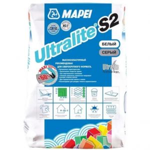 Клей для плитки Mapei Ultralite S2 белый 15 кг