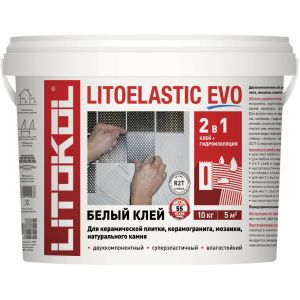 Реактивный двухкомпонентный клей для плитки эпоксидный Litokol Litoelastic Evo 10 кг