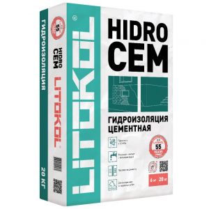 Однокомпонентная гидроизоляционная смесь цементная Litokol HydroCem 20 кг