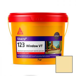 Герметик акриловый Sika Sikacryl-123 Window VT для швов оконных конструкций бежевый 7 кг