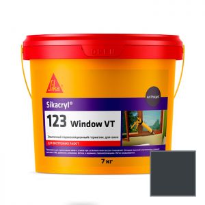 Герметик акриловый Sika Sikacryl-123 Window VT для швов оконных конструкций антрацит 7 кг