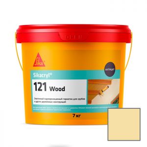 Герметик акриловый Sika Sikacryl-121 Wood для деревянных конструкций бежевый 7 кг