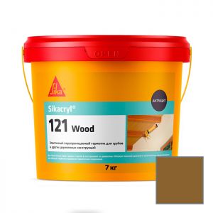 Герметик акриловый Sika Sikacryl-121 Wood для деревянных конструкций светло-коричневый 7 кг