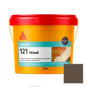 Герметик акриловый Sika Sikacryl-121 Wood для деревянных конструкций коричневый 7 кг