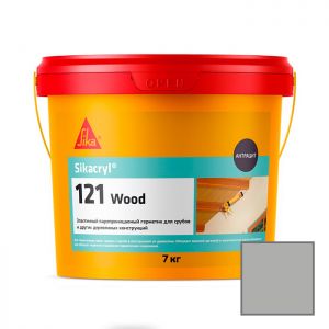 Герметик акриловый Sika Sikacryl-121 Wood для деревянных конструкций серый 7 кг