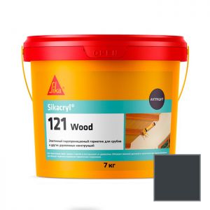 Герметик акриловый Sika Sikacryl-121 Wood для деревянных конструкций антрацит 7 кг