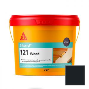 Герметик акриловый Sika Sikacryl-121 Wood для деревянных конструкций черный 7 кг